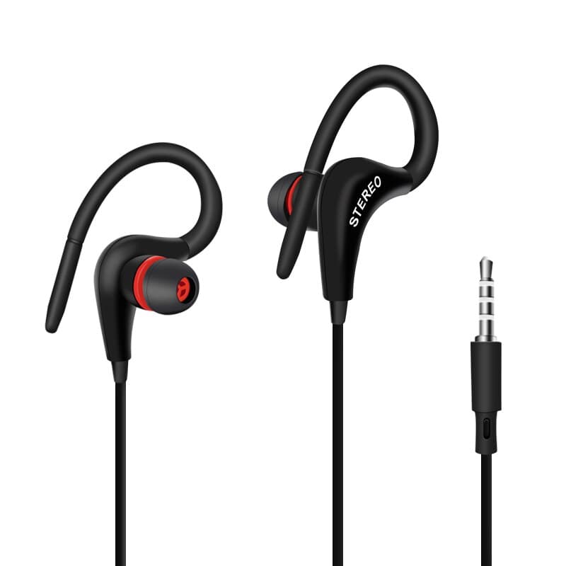 sport hörlurar 3.5mm / trådbundet headphones / headset med öronkrok för sport, jogging and gymnastics