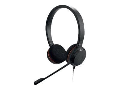 Jabra Evolve 20 UC stereo - Hodesett - on-ear - kablet - USB-C - lydisolerende