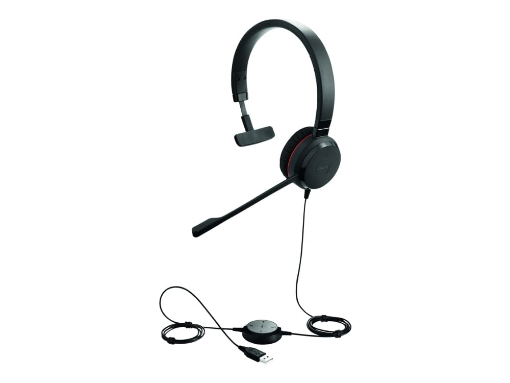 Jabra Evolve 30 II MS Mono - Hodesett - on-ear - kablet - 3,5 mm jakk, USB-C