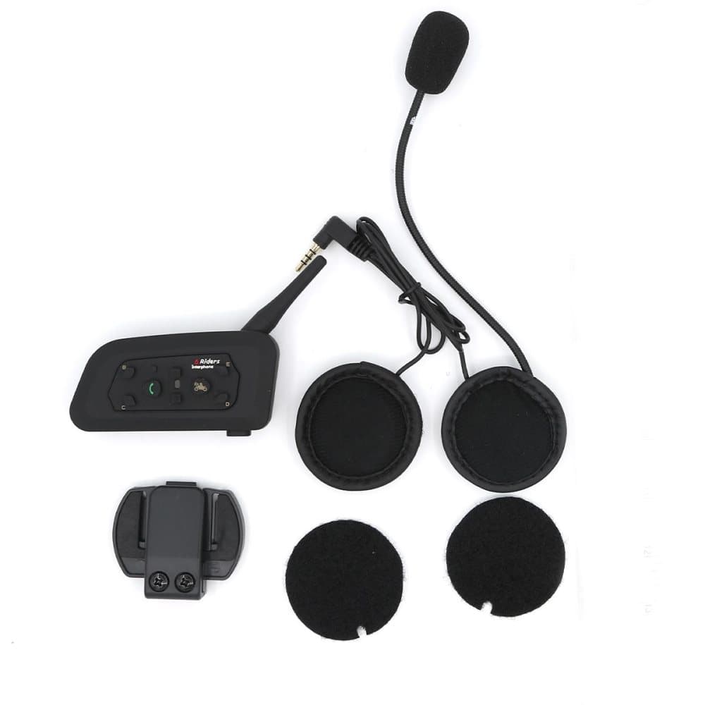 1 set vattentålig intercom för motorcykelhjälm, bluetooth - Svart