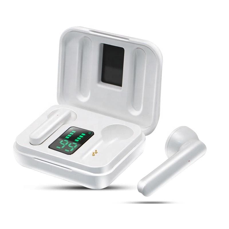 True Wireless Hörlurar med Display - Vit