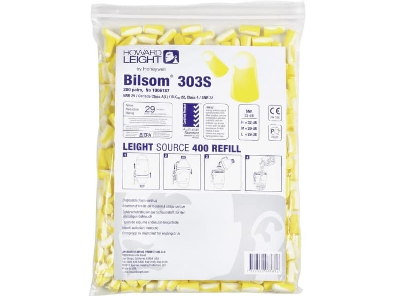 Bilsom 1006187 303S Ørepropper refill-pakke 33 dB Envejs 200 pair