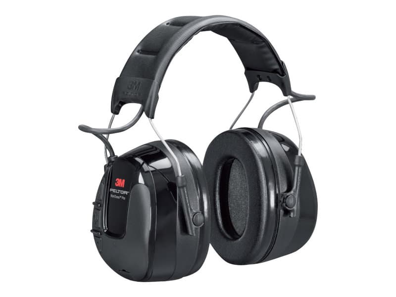 3M Peltor WorkTunes Pro HRXS220A - Hörlurar med radio - huvudband - kabelansluten - 3,5 mm kontakt - svart