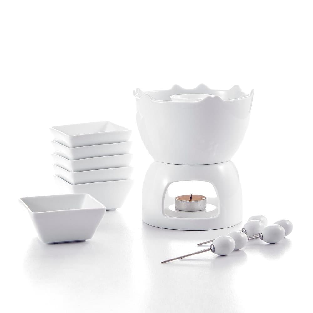 MALACASA mini fondue Set för 6 pers i porslin
