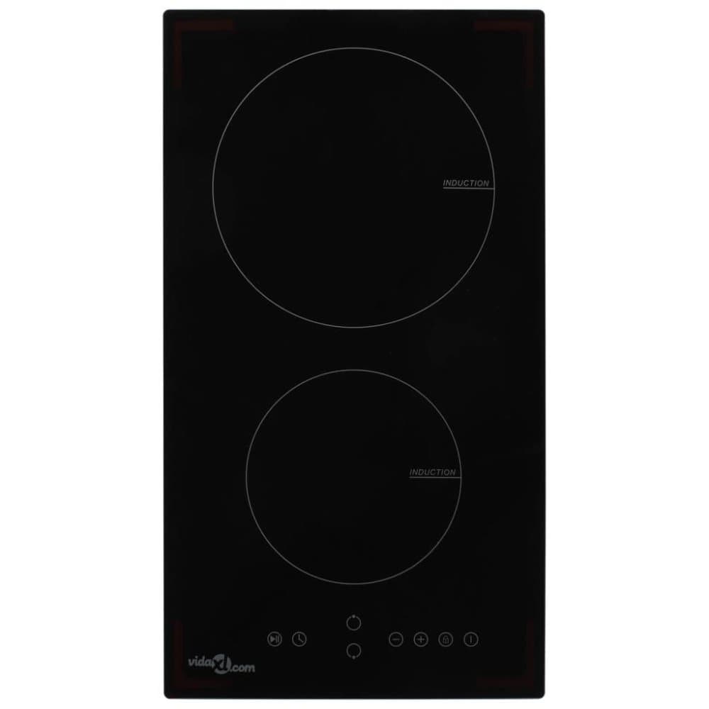 vidaXL Induksjonskomfyr med 2 plater berøringskontroll glass 3500 W
