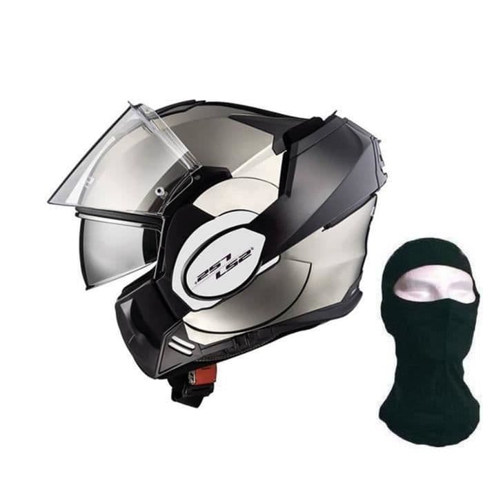 LS2 Valiant Modular Helmet + Hood - Chrome
