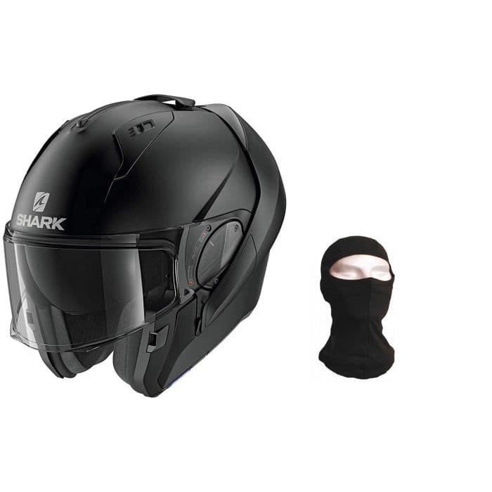 SHARK Evo-Es Modular Motorcykelhjelm + hætte - Matt Sort