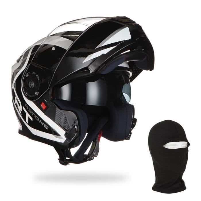 ASTONE RT1200 King modulær motorcykelhjelm + hætte - sort og hvid