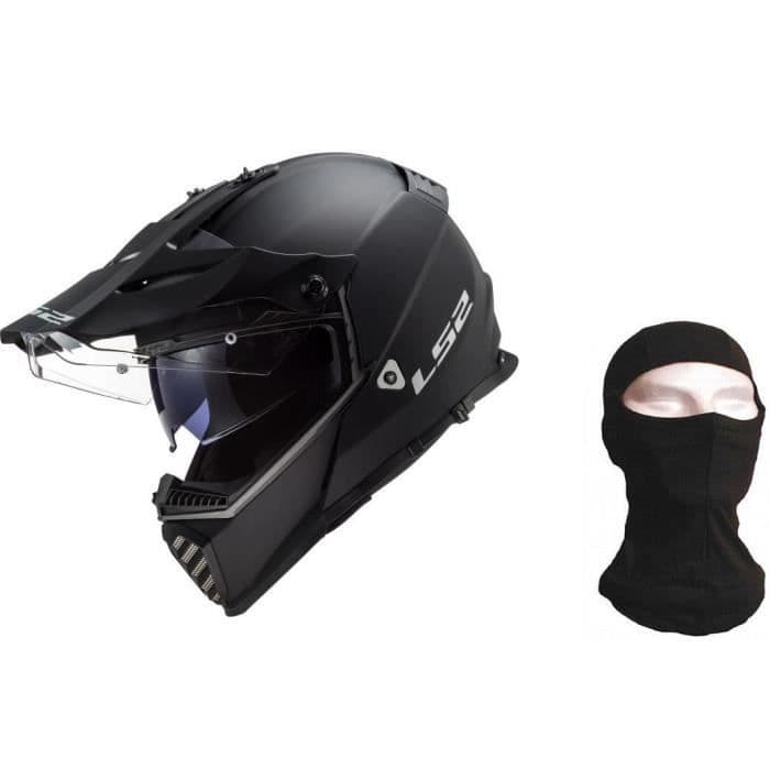 SHARK Modulär hjälm LS2 Pioneer Evo + huva - Matt svart