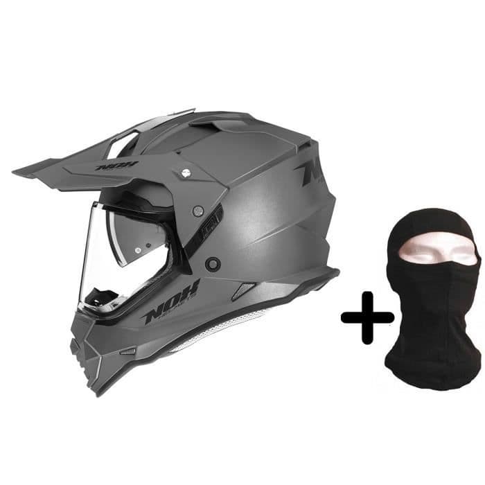 NOX Cross hjelm N312 titanium + hætte