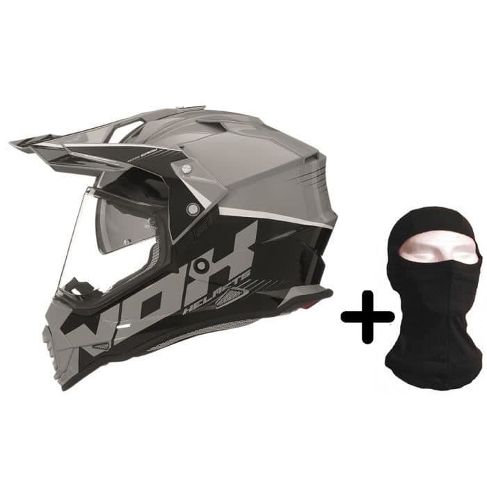 NOX Cross hjelm N312 Crow nardo grå + hætte