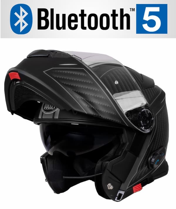 BLUETOOTH BULLET HD MATT GREY V5 SOLVISIR MC HJÄLM