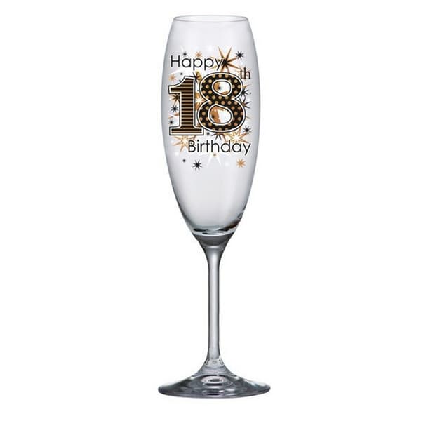 Simon Elvin Keepsakes 18th Champagne Flute Glass