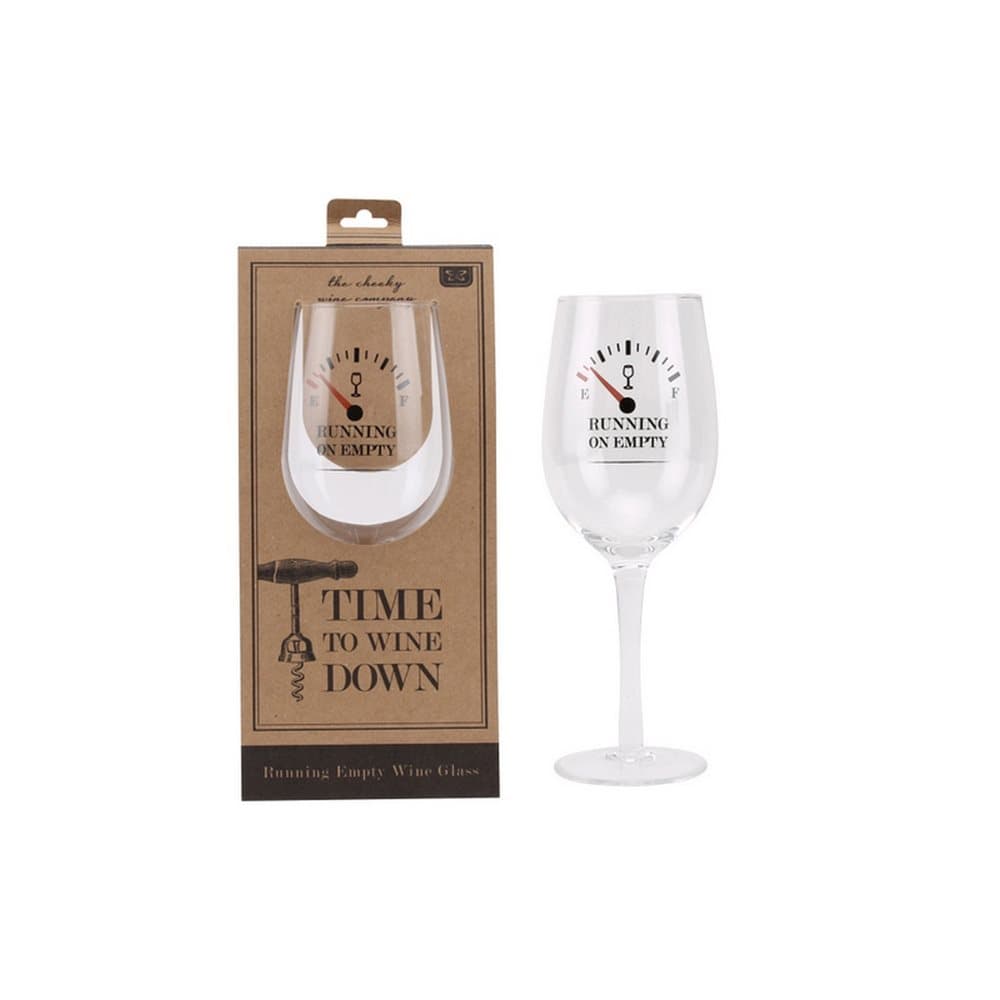 CGB Giftware Loft Running On Empty Wine Glass