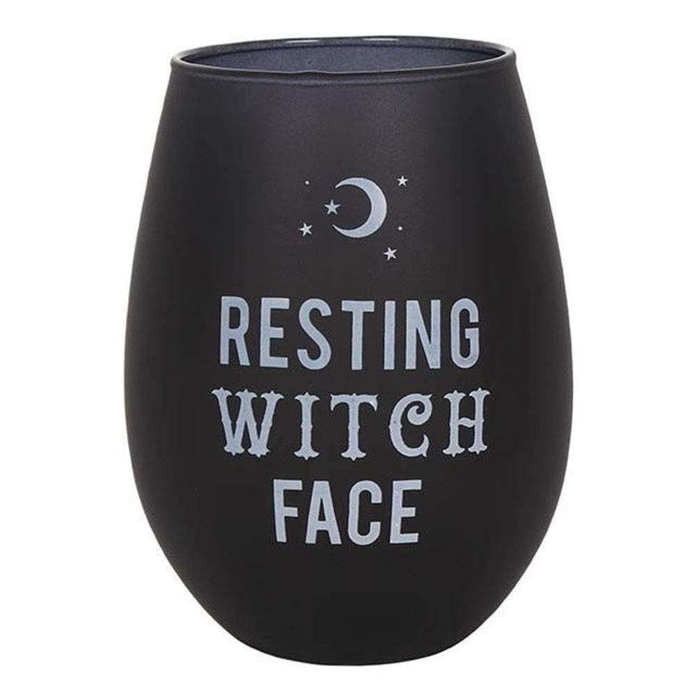 Something Different Resting Witch Face Stemless Wine Glass