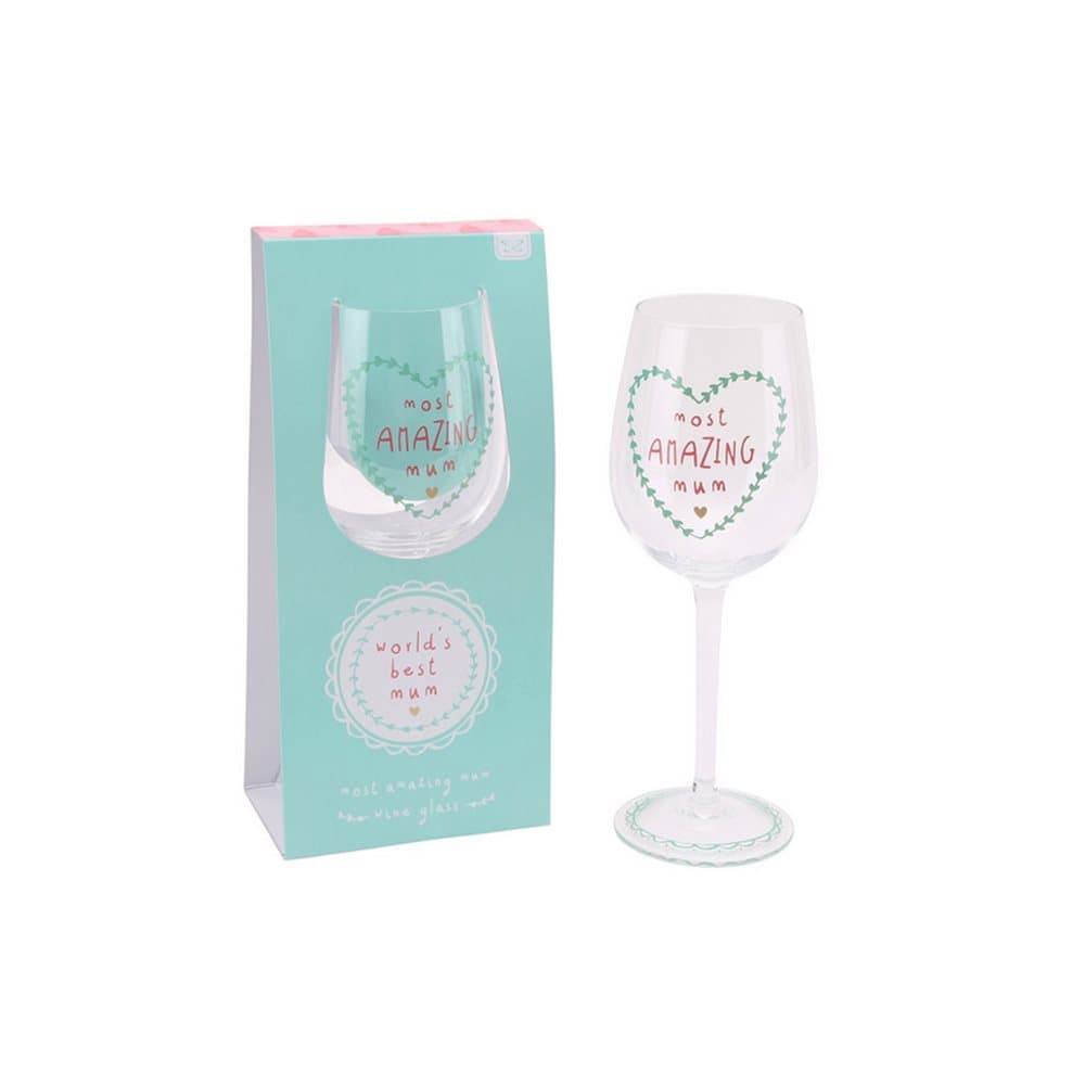 CGB Giftware Worlds Best Mum Most Amazing Mum Wine Glass