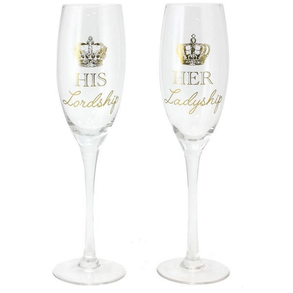 Lordship And Ladyship Champagne Flutes (Set Of 2)