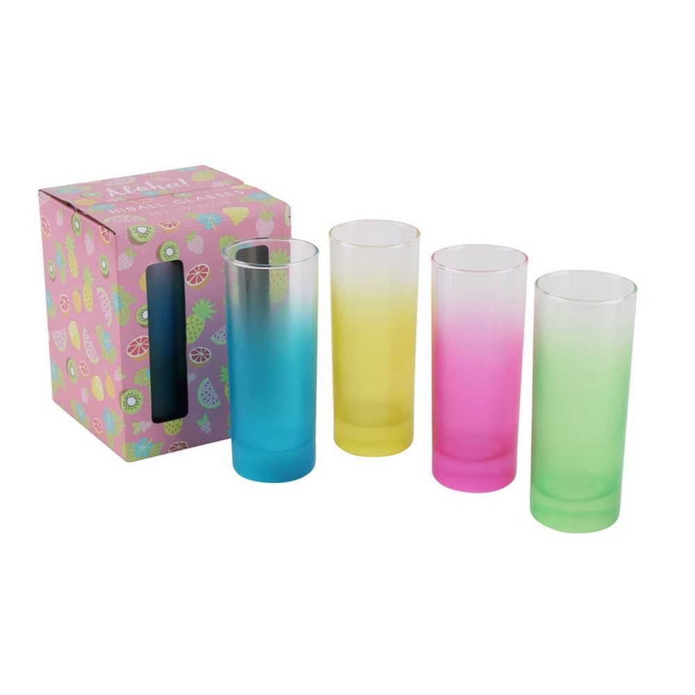 CGB Giftware Aloha 4 Colourful Gradient Hiball Glasses