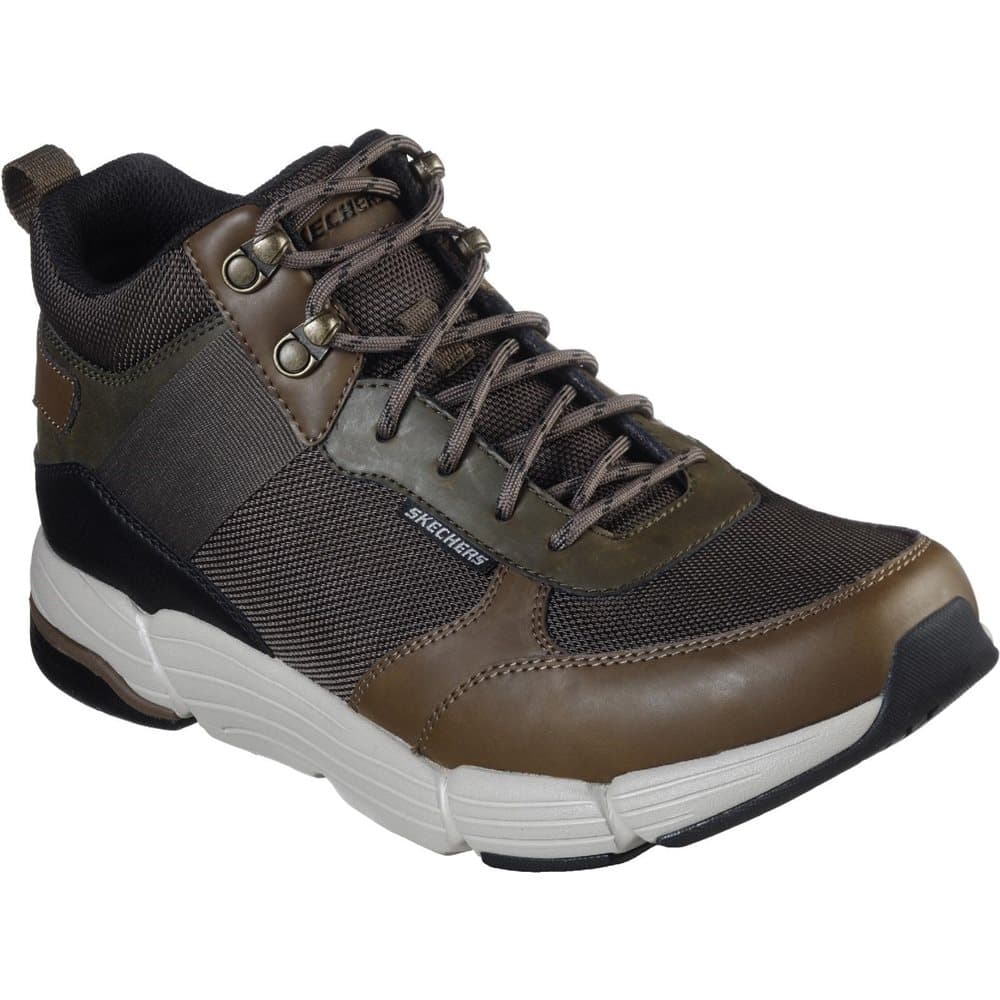 Skechers Metco Mens Mid Top Leather Lace Up Shoes
