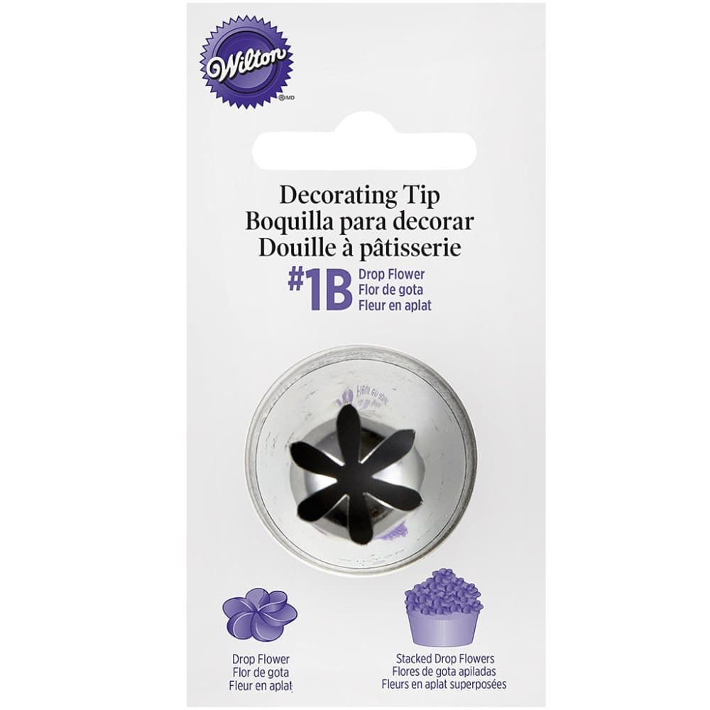 Wilton Tyll #1B XL Drop Flower Dekorationstyll Stärntyll Spritsa Rosor Blommor