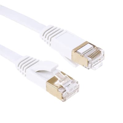 10m - Nätverkskabel - Guldpläterad Platt Cat7 / Internetkabel