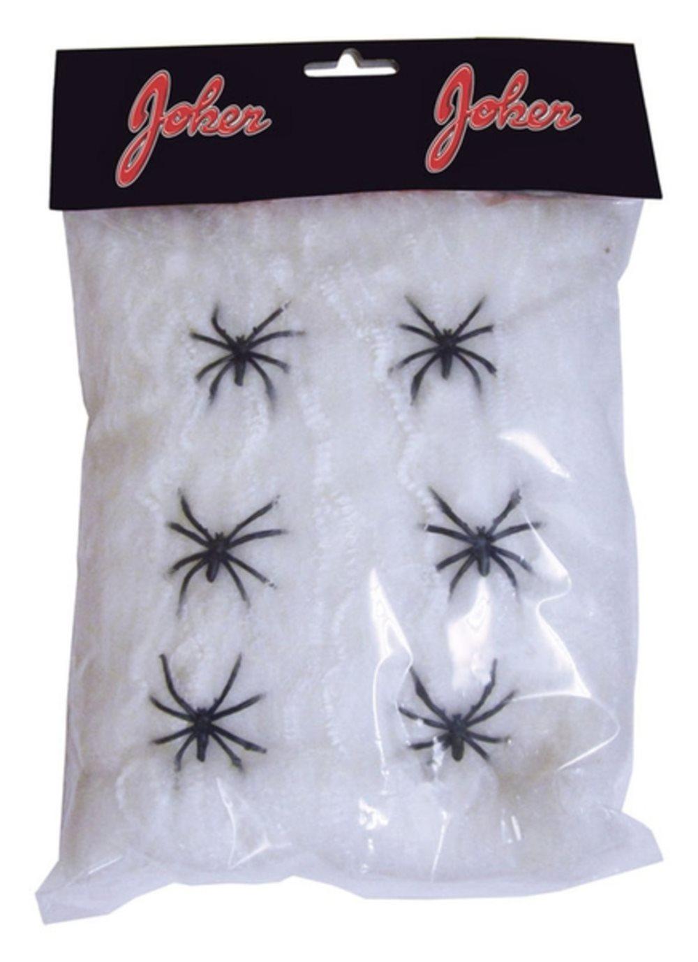Spindelväv / Spindelnät & 6 Spindlar - 120g - Halloween
