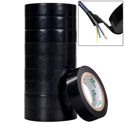 2-Pack - Eltejp / Tejp 16 mm x 10 m - Svart