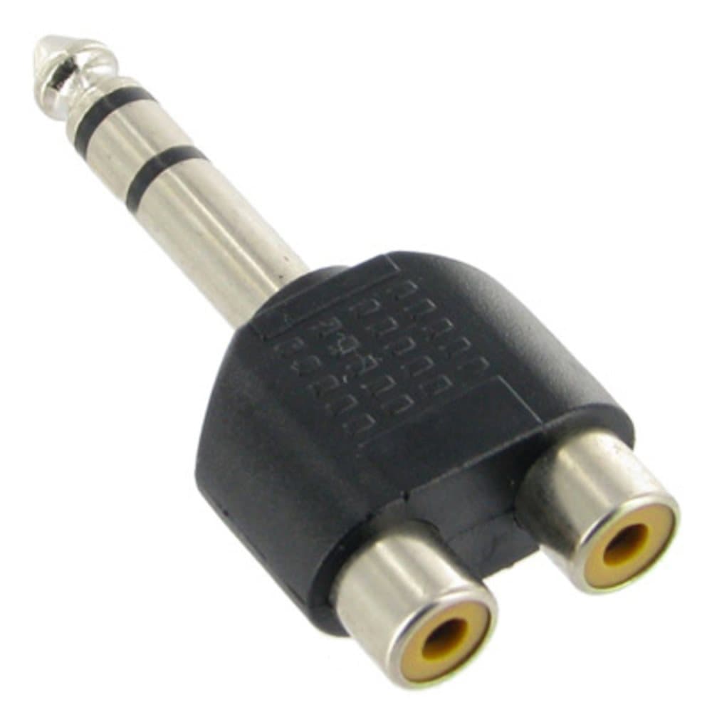 Adapter 6.35 mm-hane till 2x RCA-honor (Stereo)