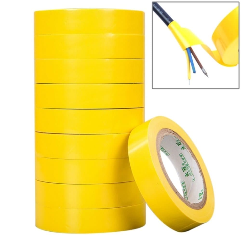 2-Pack - Eltejp / Tejp 16 mm x 10 m - Gul