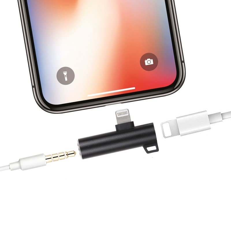 iPhone Splitter & AUX Hörlursadapter - Ladda & Lyssna - Adapter