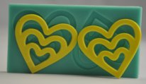 Bild av Två Hjärtan Hjärta Silikonform Pressform Love Sugarpaste Fondant