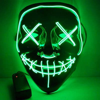 El Wire Purge LED Mask (Grön) - Halloween & Maskerad