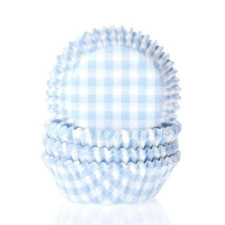 Ljusblå Gingham Rutiga Muffinsformar 50 st - House of Marie