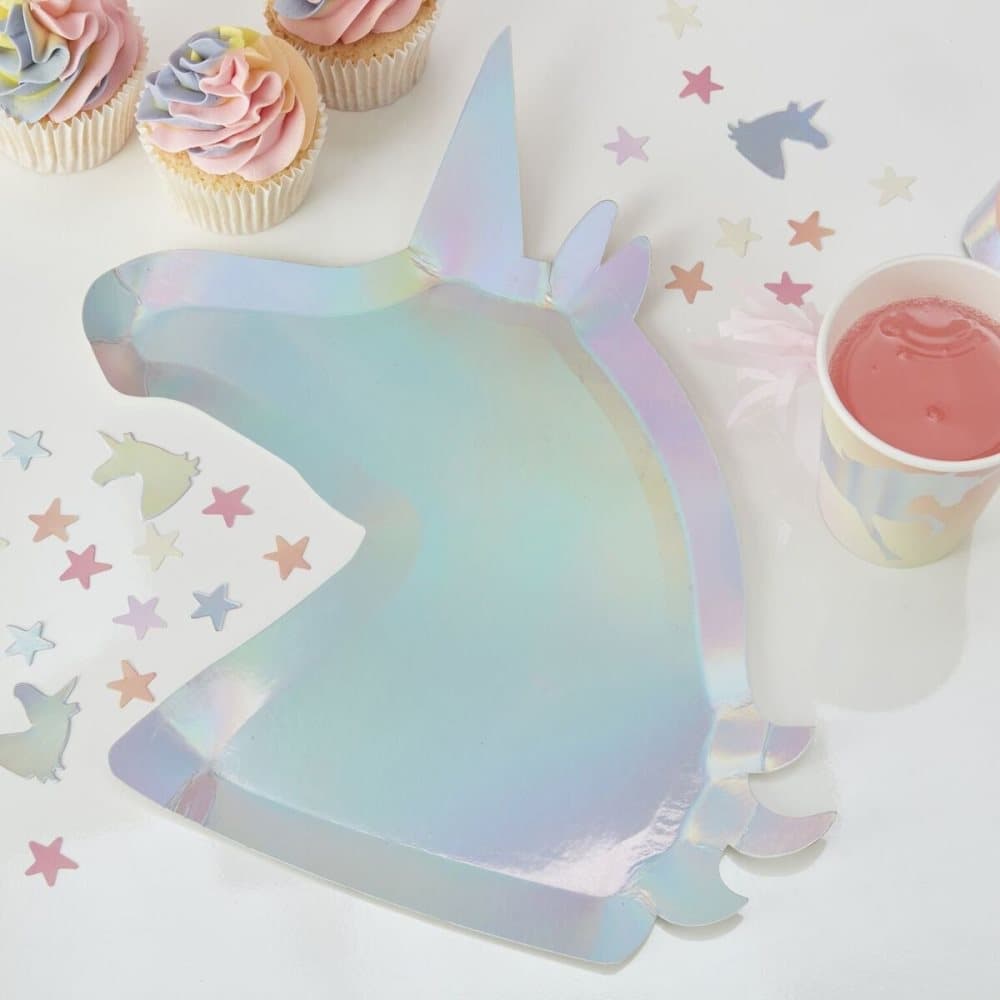 Papptallrik Iridescent - Unicorn