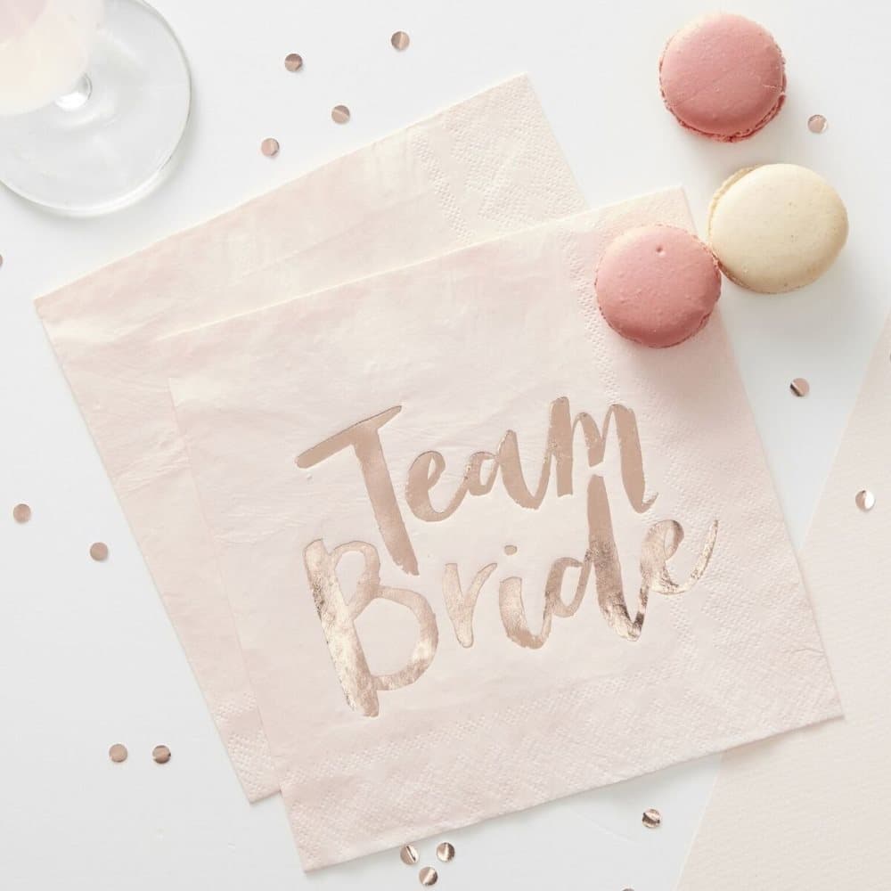 Rosa & Roséguld Servetter - Team Bride