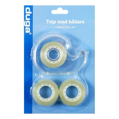 3-Pack - Tejp - Kontorstejp Med Hållare