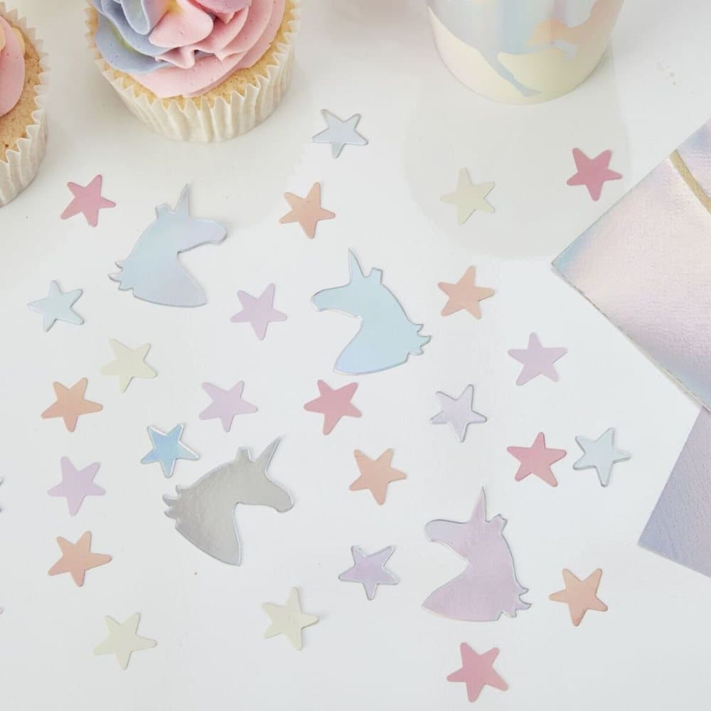 Iridescent Unicorn Stjärnor Konfetti - Ginger Ray