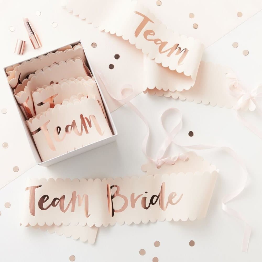 Sash 6-pack Rosa - Team Bride