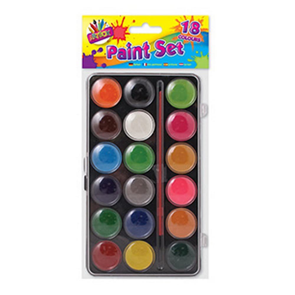 ArtBox 18 Colour Paint Box With Brush