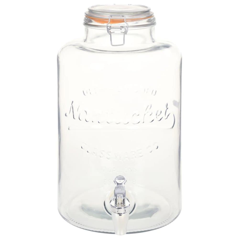 vidaXL Glasbehållare XXL med tappkran transparent 8 L