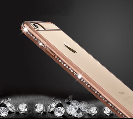 Transparent skal till Iphone 7 plus glitter Rose/guld