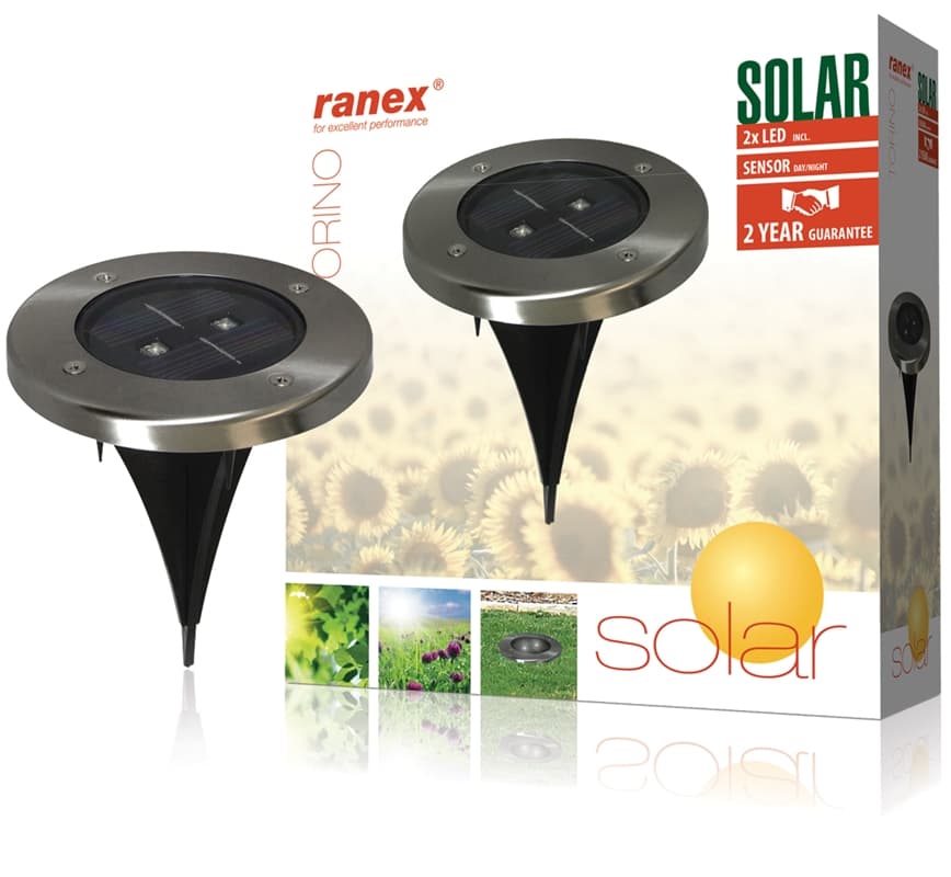 Ranex LED-sollcelslampa på rund markspot (5000.389)