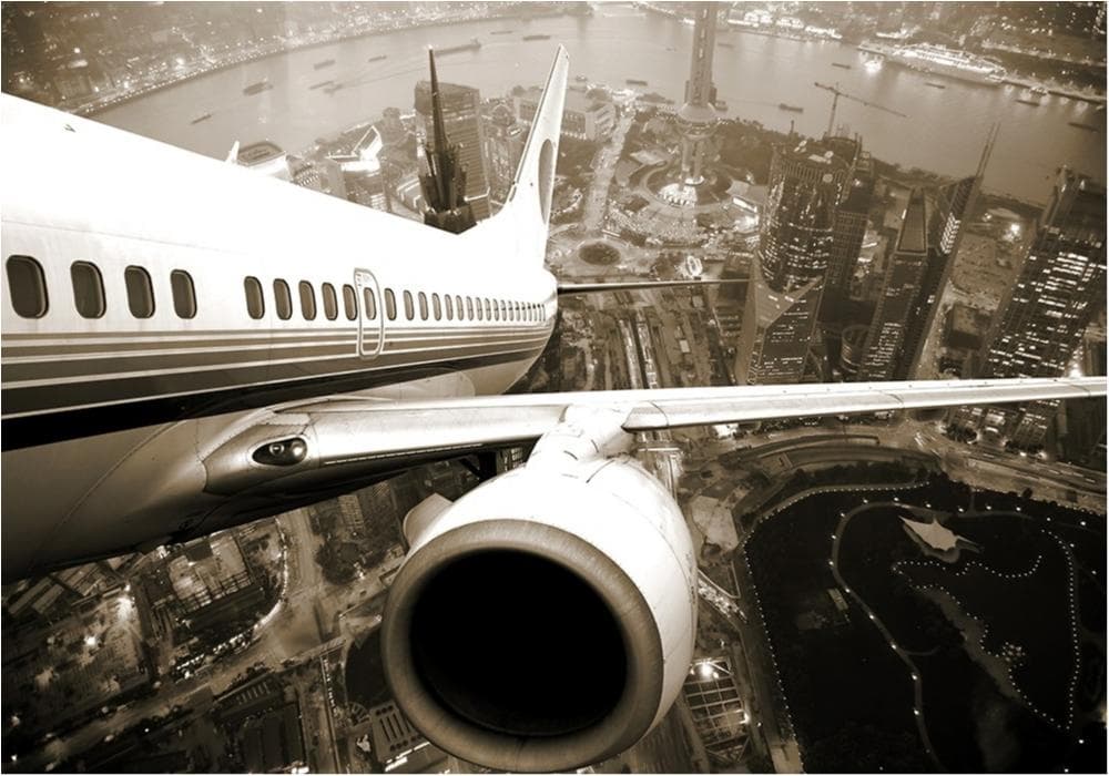 Nonwoven Foto Tapet Skyline Flight - en kvalitetstapet till marknads bästa pris