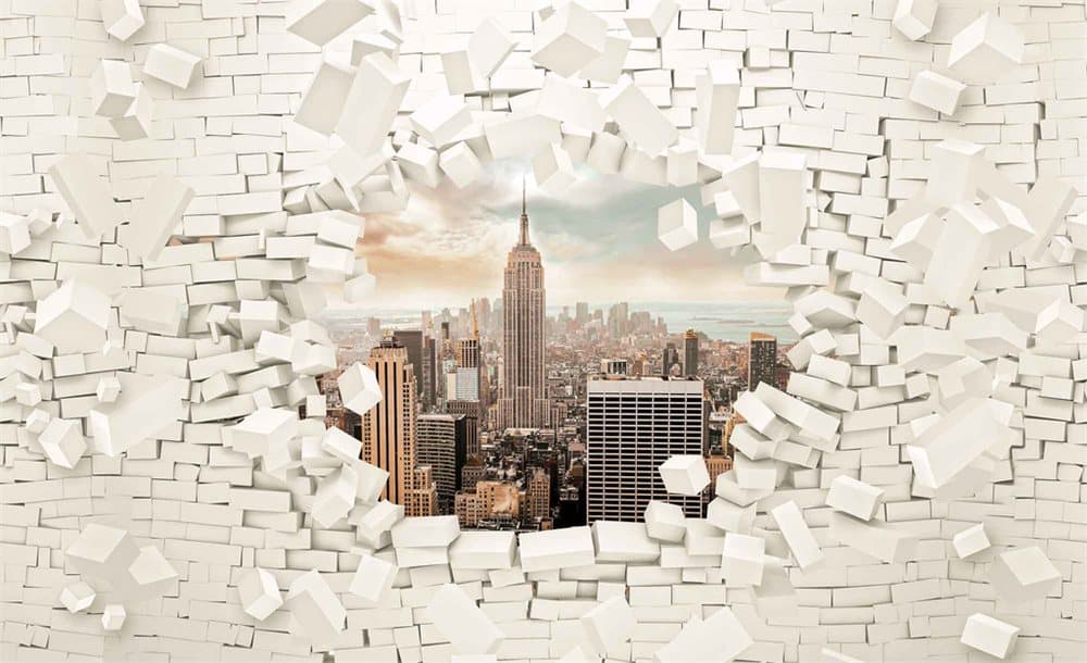 Fototapet New York City Skyline Brick