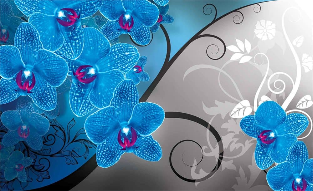 Fototapet Flowers Floral Orchids Pattern