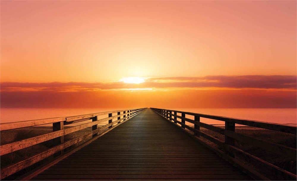 Fototapet Path Bridge Sun Sunset