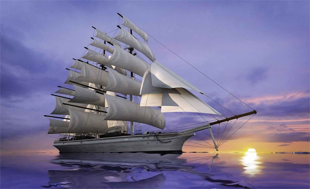 Fototapet Sailing Ship Sunset