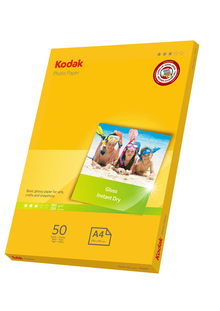 Fotopapper 50-pack A4 180g Glossy Glättat Kodak Photo Paper