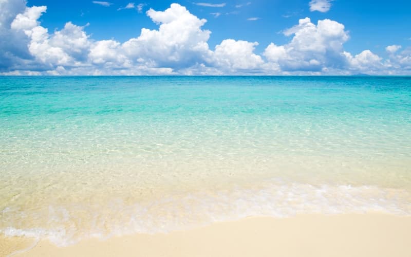 Fototapet Sunny Sand Beach - en nonwoven tapet till marknads bästa pris!