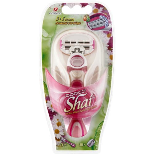 Dorco Shai rakhyvel + 2 rakblad, 3+3 bladig